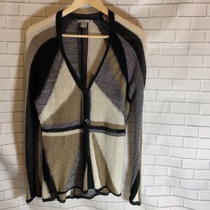 Evelyn &‎ Arthur Linen Blend Cardigan Sz M